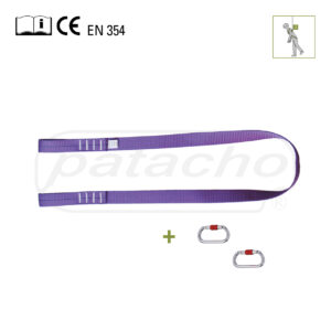 Cinta Amarre Doble ” y ” 1,2mts.+2 Mosquetones Rápidos 56mm ci-518/y/Kit 1