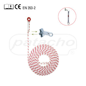 Línea De Vida Vertical Cuerda 12mm 30mts C/Guardacabos + Mosquetón + Stop Automático