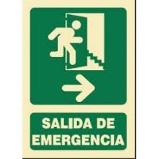 Señal Pvc Fotoluminiscente 210×297 Din A4 Salida Emergencia Escalera Bajada, Flecha Derecha
