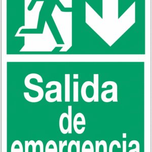Señal Pvc Fotoluminiscente 210×297 Din A4 Salida Emergencia Con Flecha Abajo EV-050