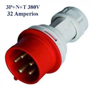 Clavija Cetac Aérea 380v 3p+t+n 32a. Rojo ip44