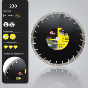 Disco Diamante 300×25.4 / 22.23 10mm Hormigón Armado-Obra Vista 21 Segmentos Leman 210305