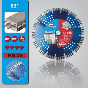 Disco Diamante 230 Pastilla 12 mm Samurái Hormigón Armado, Granito, Piedra Natural, 831230 Rojo