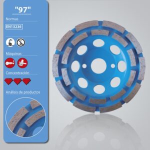 Disco Diamante Desbaste 180mm Doble Corona Para Hormigón Leman 976