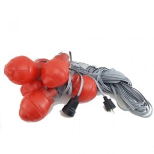 Guirnalda R 220v Esf. Max. 25w. Lonj. 25mts 6 Globos Rojos (Sin Lampara)