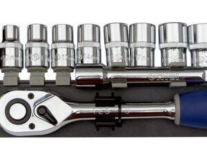 Juego Llave Vaso Carraca 1/2″ Regleta De 12 Vasos 8 A 24 + Carraca Irimo 129-12-4