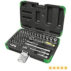 Maletín 56 Piezas Carraca 1/4″ , 4 A 14 + Puntas Y Vasos