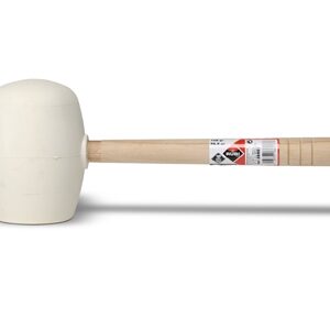 Maza De Goma Blanca Caras Planas 750gr Mango Madera