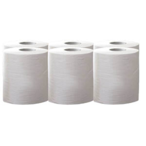 Papel Seca manos Celulosa Mecha Gofrado 20cm 2/hojas Pack 6 Bobinas