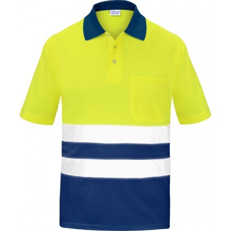 Polo Alta Visibilidad Coolmax M/Corta 1 Bolsillo Bicolor Amarillo Fluor-Marino 3016 1 Polo Alta Visibilidad Coolmax M/Corta 1 Bolsillo Bicolor Amarillo Fluor-Marino 3016