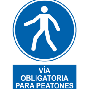 Señal Pvc 400×300 Vía Obligatoria Para Peatones C/Texto 0300