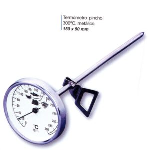 Termómetro Acero Inoxidable Analógico De Esfera Y Pincho 0º A 300º Para Aglomerados Asfalticos
