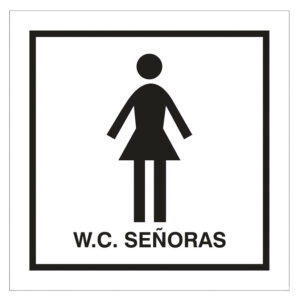SEÑAL 100X100 ADHESIVA ASEOS SEÑORA