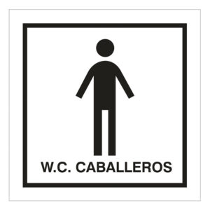 SEÑAL 100X100 ADHESIVA ASEOS CABALLEROS