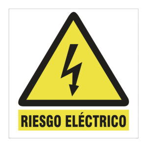 SEÑAL 100X100 ADHESIVA RIESGO ELECTRICO