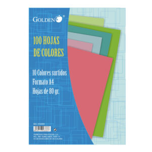 FOLIOS COLORES SURT.A4. 80GR. PAQ.100H.
