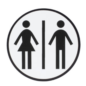 SEÑAL ALUMINIO 1MM AUTOADHESIVO SEÑORAS/CABALLEROS