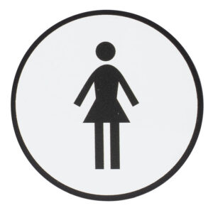 SEÑAL ALUMINIO 1MM AUTOADHESIVO Ø75MM SEÑORA