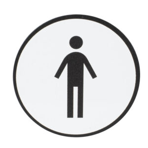 SEÑAL ALUMINIO 1MM AUTOADHESIVO Ø75MM CABALLERO