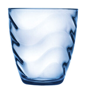 VASO VIDRIO WAVE AZUL 28 CL. 6 UNIDADES