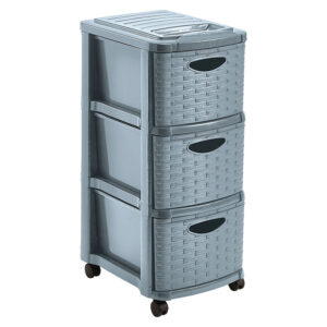 Tienda 6 CAJONERA 3 MIMBRE “WEAVE” C/RDAS. AZUL