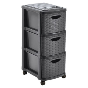Tienda 3 CAJONERA 3 MIMBRE “WEAVE” C/RDAS. GRIS