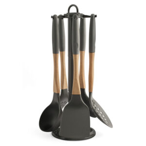 JUEGO 5 UTENSILIOS NILON / MADERA