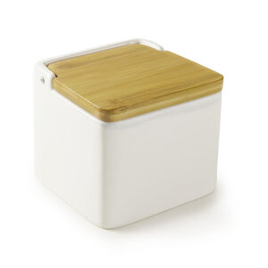 Tienda 11 SALERO CUADRADO CERAMICA TAPA BAMBOO