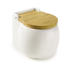 Tienda 9 SALERO REDONDO CERAMICA TAPA BAMBOO
